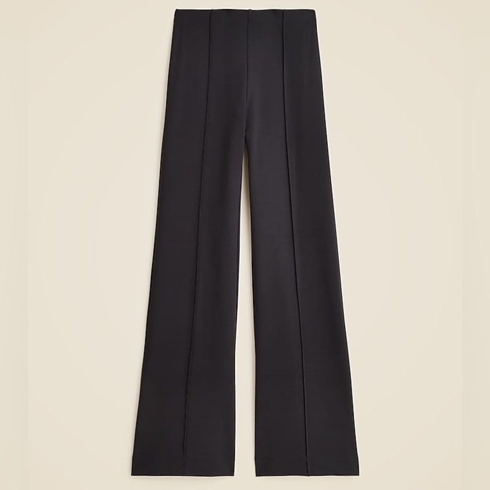 J.Crew Petite wide-leg pant in stretch ponte in black size PM NWT